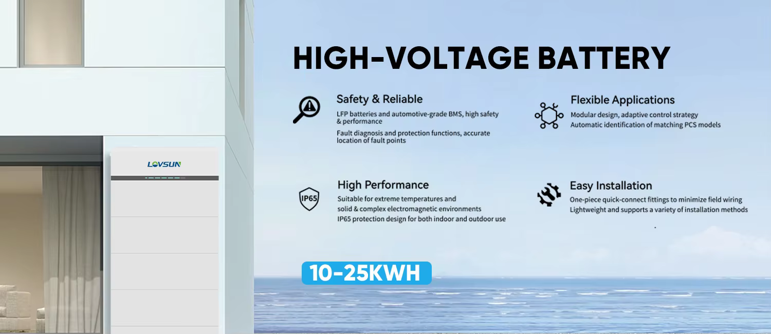 Lovsun High Voltage Lithium Battery Stacked 10kwh 15kwh 20kwh 25kwh Solar Energy Storage Battery manufacture