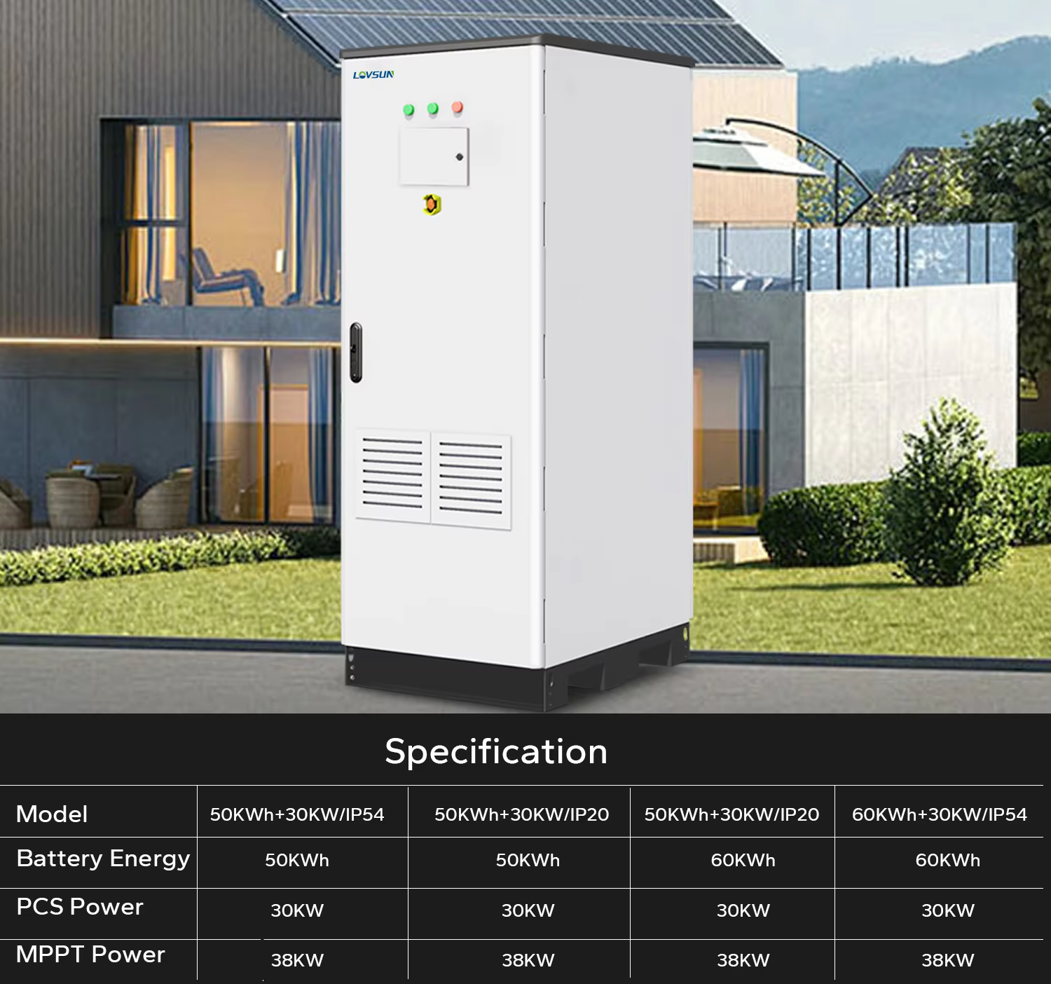 All in One Bess 30kw 50kw Solar Lifepo4 Battery Outdoor Cabinet Ess 50kwh 100kwh Hybrid Solar Energy Storage System supplier