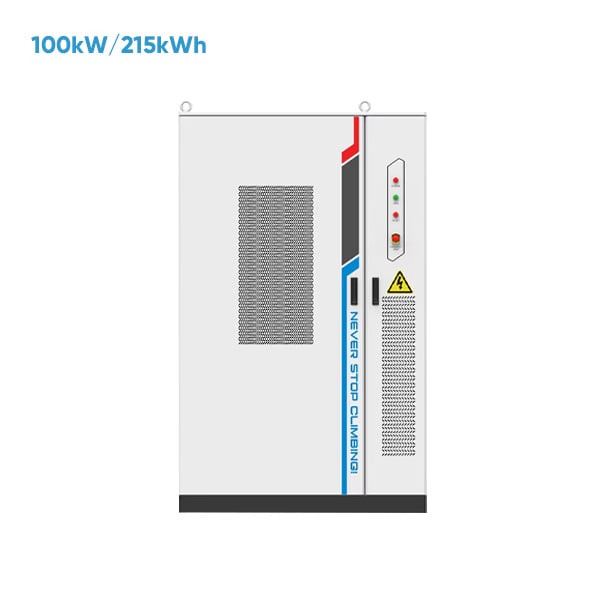 מיכל בטריות LiFePO4 של 100KW ו-215KWh עם מקרר אוויר, מערכת אחסון אנרגיה כל-בחד לתעשייה ומשרד
