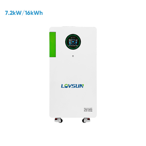 Version américaine du système photovoltaïque domestique tout-en-un : onduleur de 7,2 kW, batterie LiFePO4 de 16 kWh, 120 V / 240 V