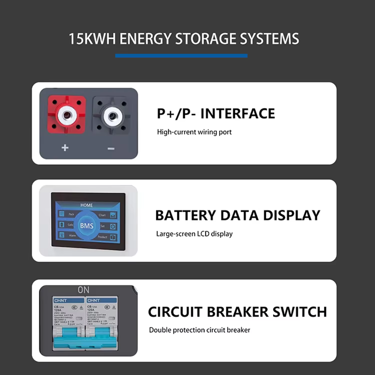 Low Voltage 51.2v Batterie Lithium 15kwh 14.3kwh IP55 200A Battery 15kw for Solar Power System Home Energy Storage factory