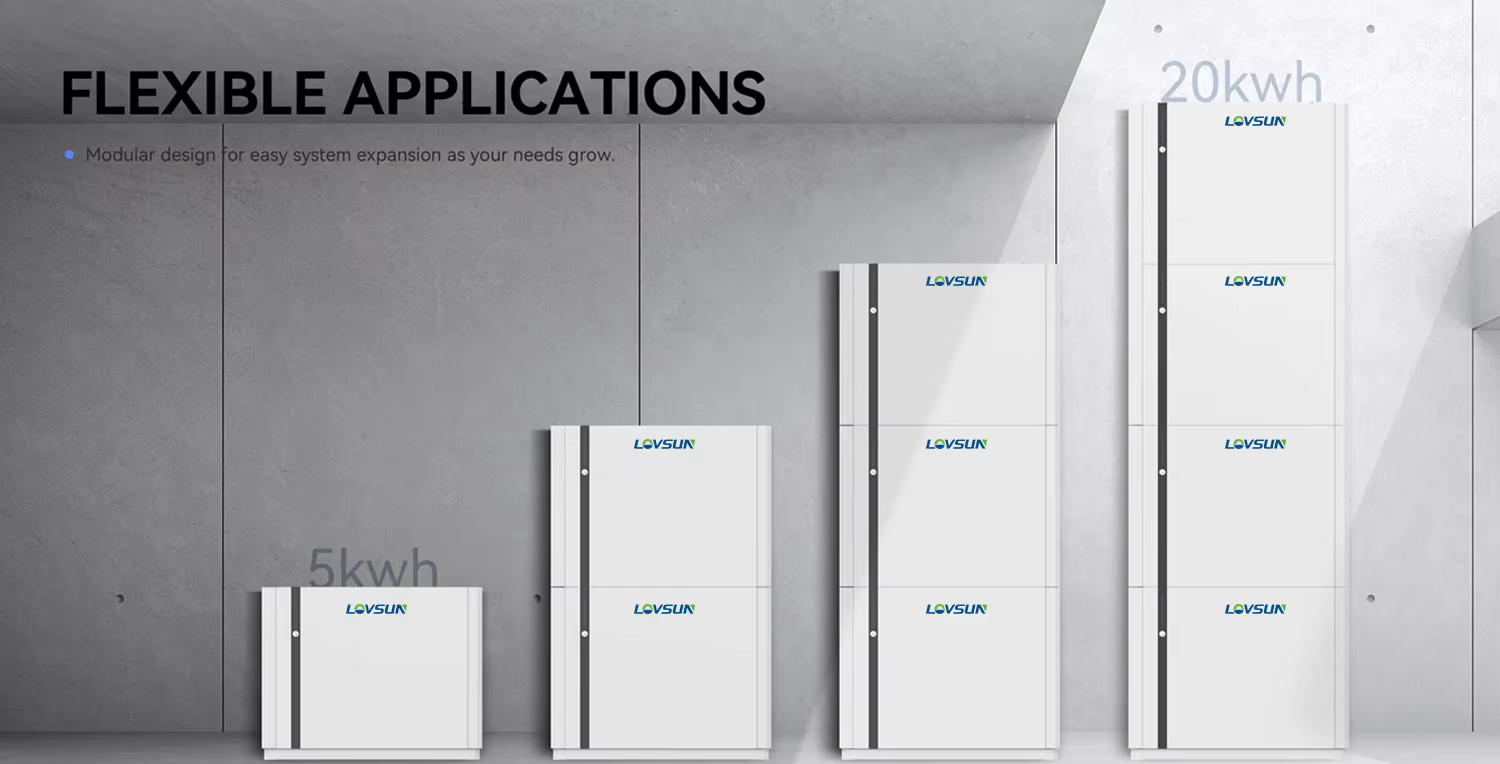 Lovsun Low Voltage Solar Energy Storage Battery 5kwh 10kwh 15kwh 20kwh LiFePO4 Stackable Lithim Battery for Home Solar System details