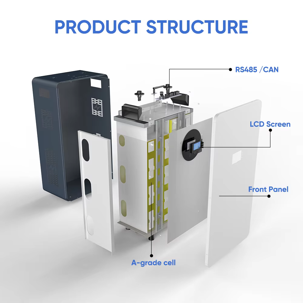 15KWh Floor-mounted LifePO4 Energy Storage Battery with screen factory