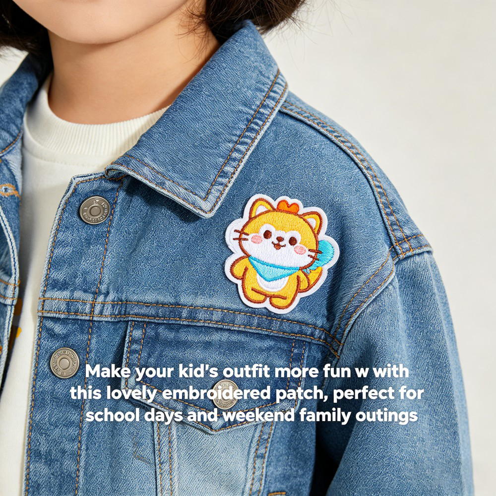 AWELLS Custom Cute Embroidery Patch for Kids Clothing, Denim Jackets, and Everyday Fashion Accessories