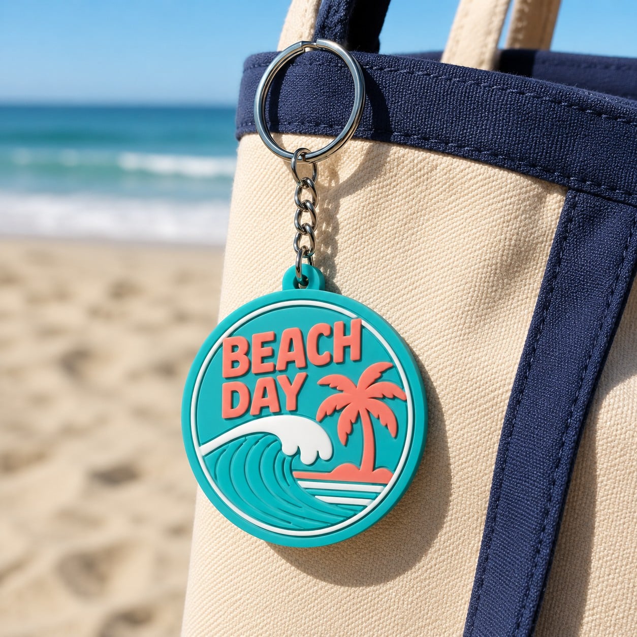 Chaveiro personalizado em PVC com tema praia para lembranças de resorts, sacolas de lona, presentes de viagem e mercadorias promocionais de verão AWELLS