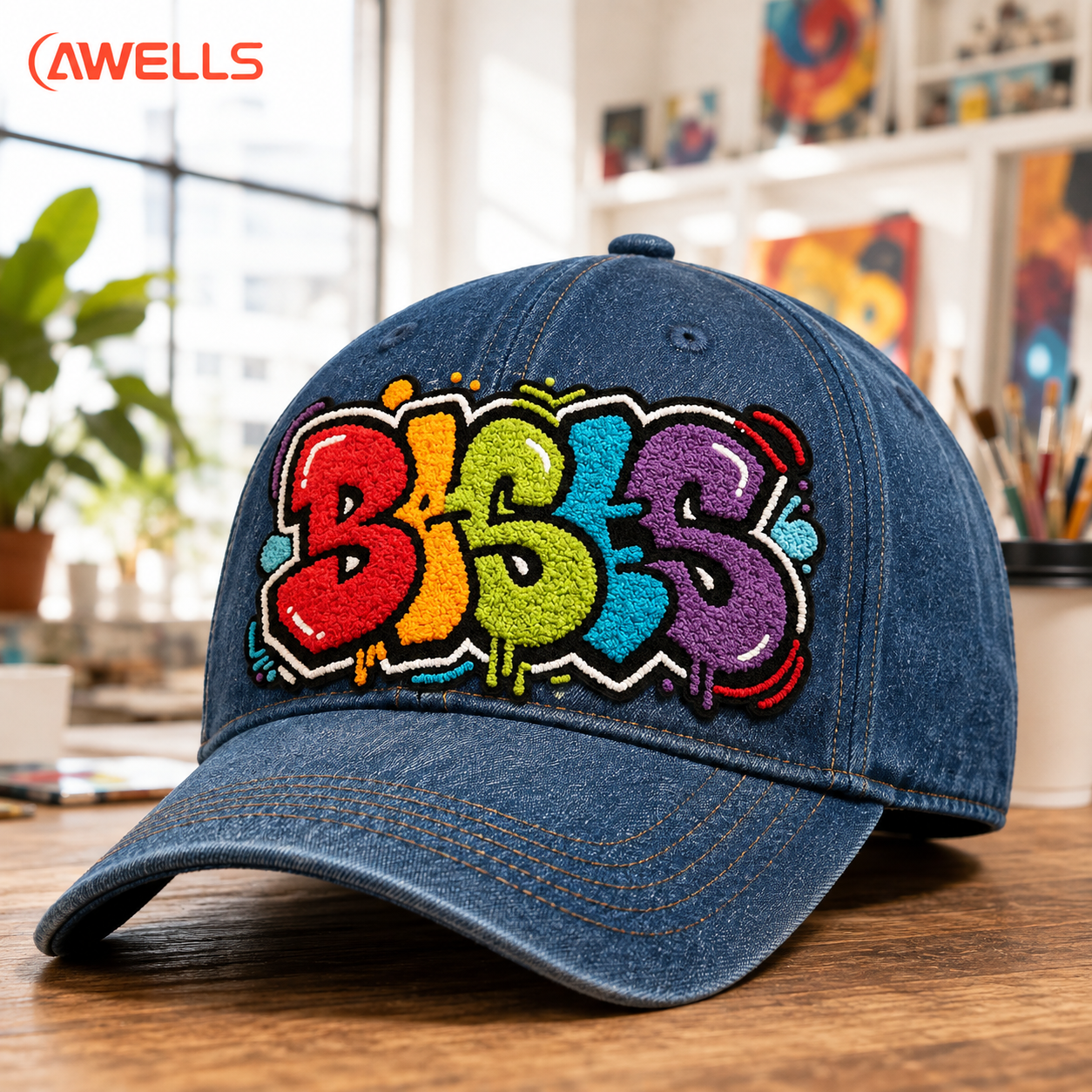 Custom Large Chenille Back Patch for Denim Apparel Street Art Events and Fashion Collections OEM Manufacturer AWELLS