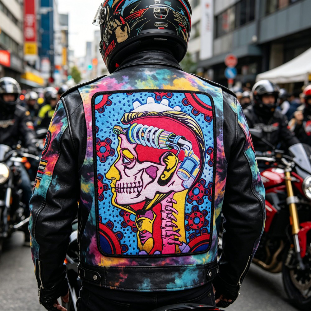 Custom Dye Sublimation Patch with Full Color Skull Artwork for Motorcycle Jackets Streetwear Brand Merchandise OEM ODM by AWELLS