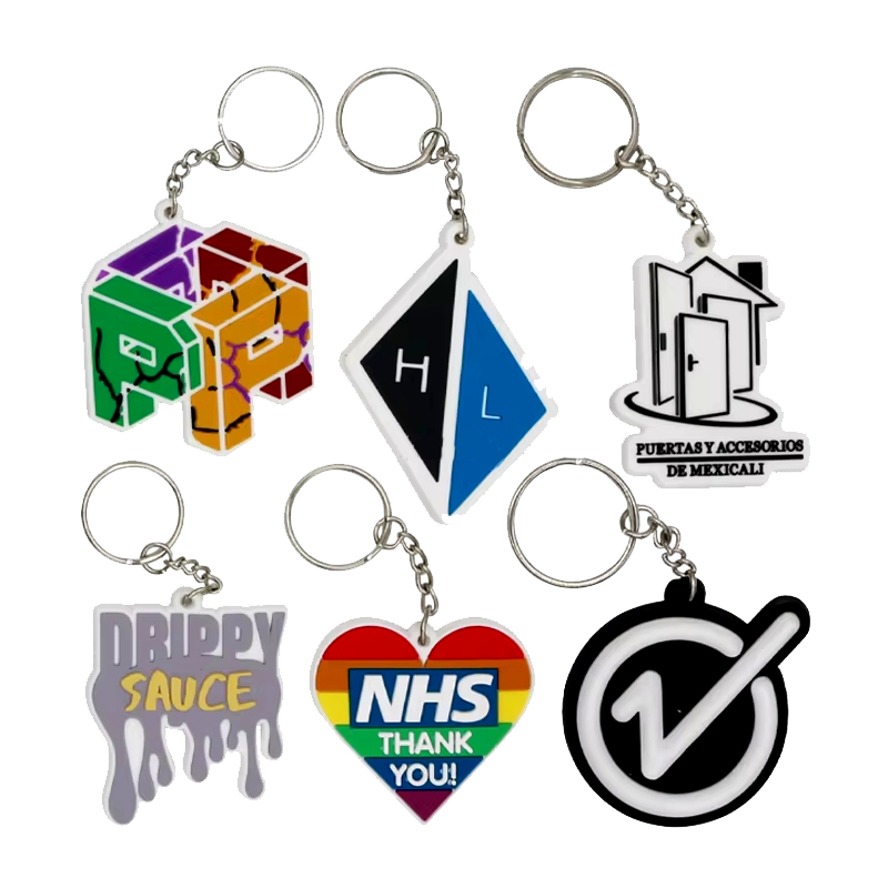 Customize Design Soft Rubber PVC Keychain Keyring Cute Color Cartoon Key Tag Chain Key Ring PVC Kids Women Men Gift Trinket Tags