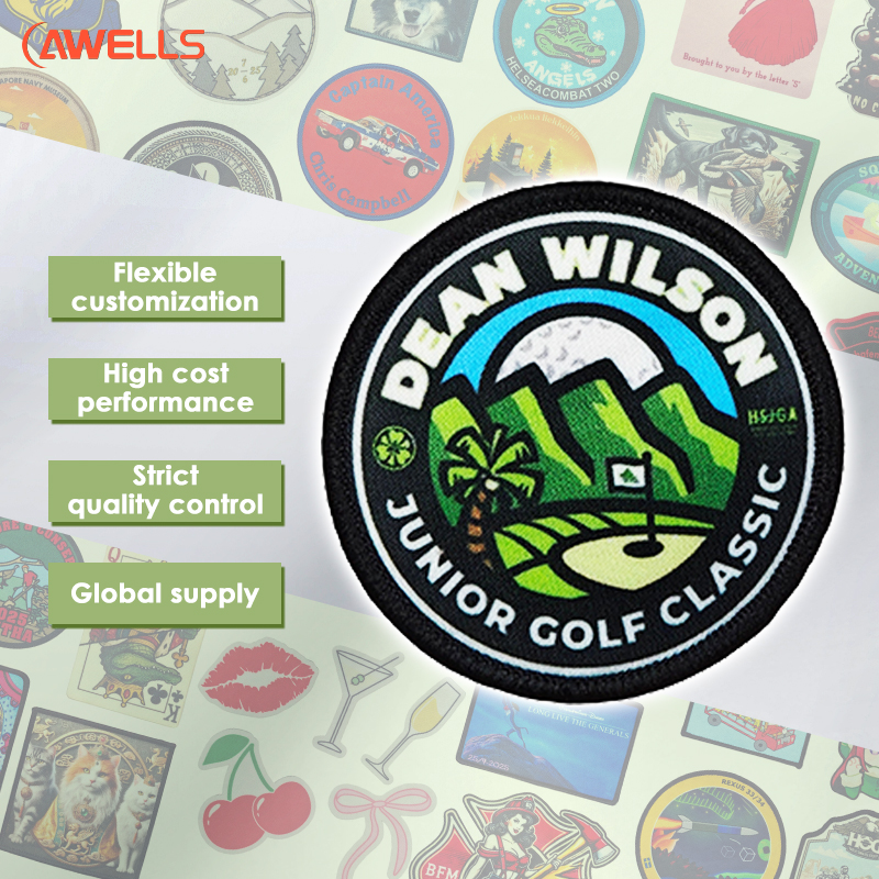 Custom Dye Sublimation Patch Astronaut Flower Artwork Full Color Printed Badge for Tote Bags Space Event Gifts and Brand Merchandise AWELLS