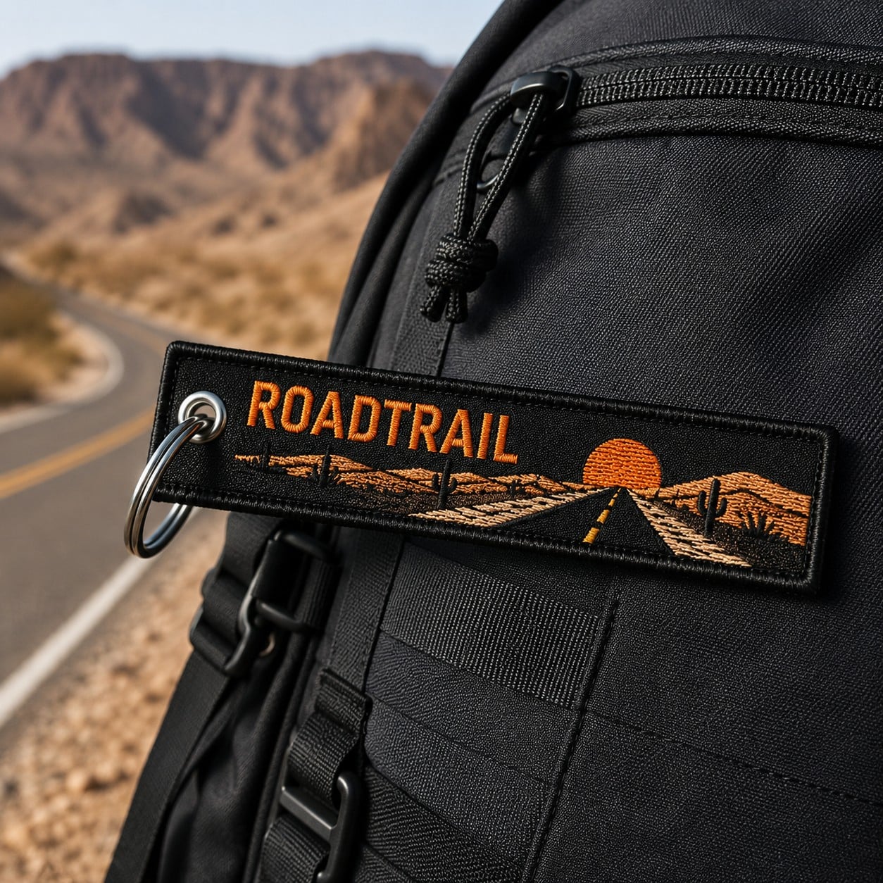 Custom Embroidery Keychain for Backpacks Travel Bags and Road Trip Gifts with Scenic Landscape Design OEM ODM AWELLS