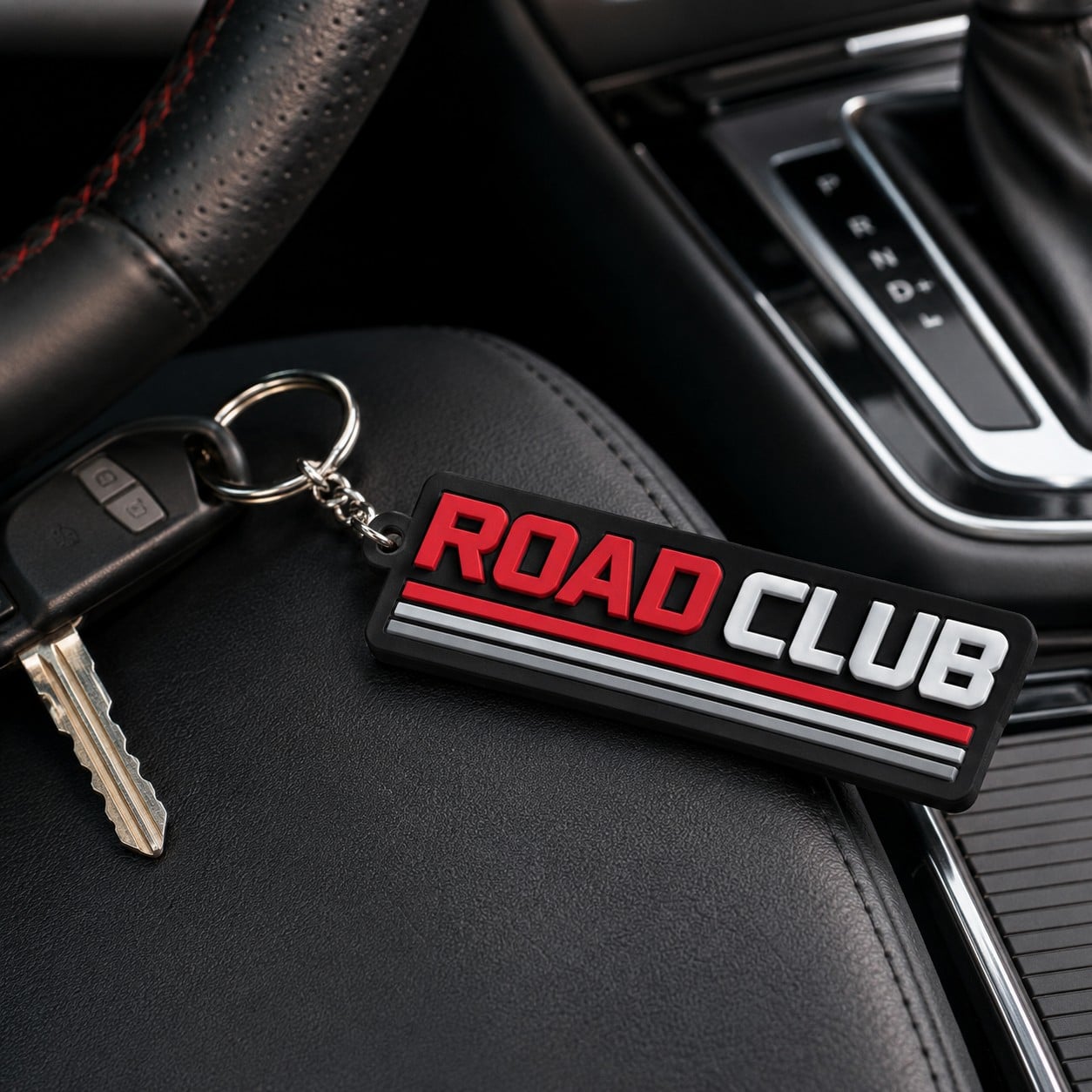 Custom Soft PVC Keychain with 2D Raised Lettering for Car Clubs Automotive Events and Promotional Merchandise OEM ODM AWELLS