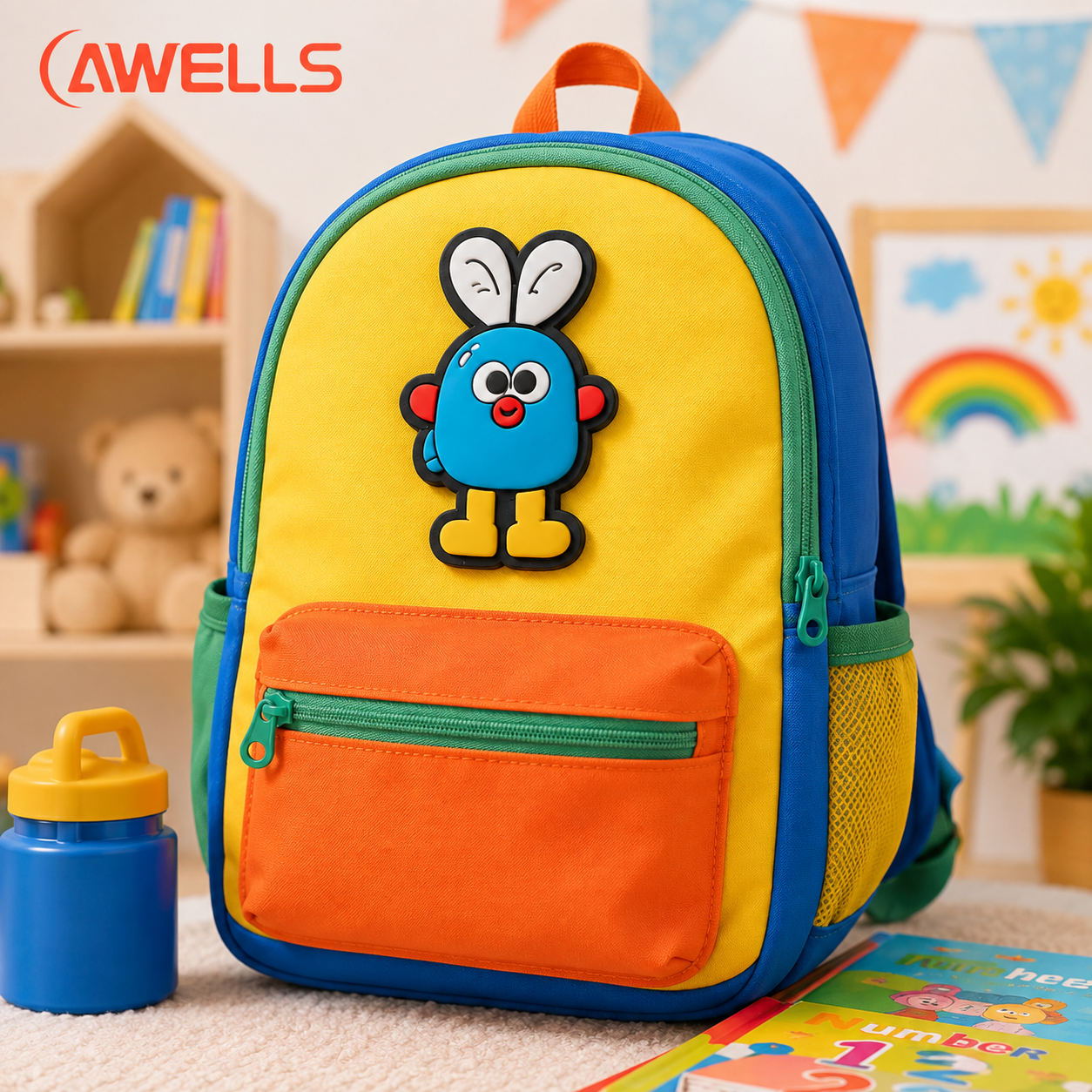 Custom PVC Patch for Kids Bikes Cute Soft Rubber Safety Identification Badges OEM ODM Manufacturer AWELLS
