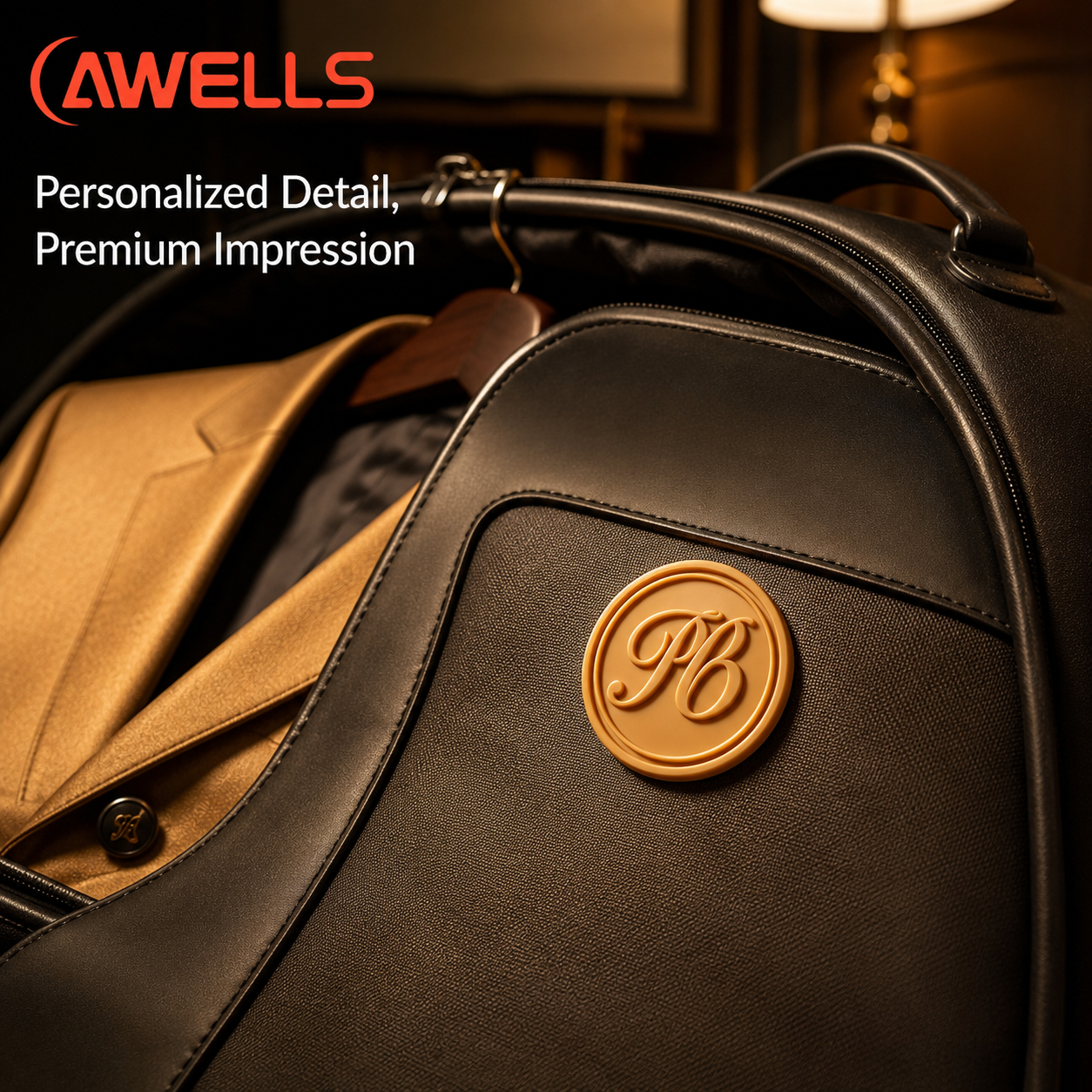 Custom Soft PVC Patch for Wedding Monograms and Formal Event Accessories with 2D Molded Logo Detail OEM ODM AWELLS