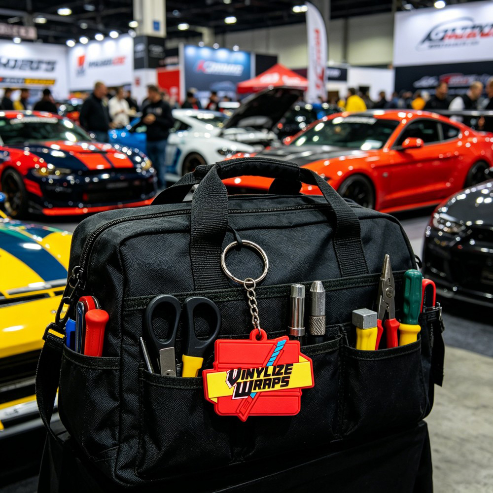 AWELLS Automotive Brand PVC Keychain, Bold Logo Charm for Car Shows & Tool Bags