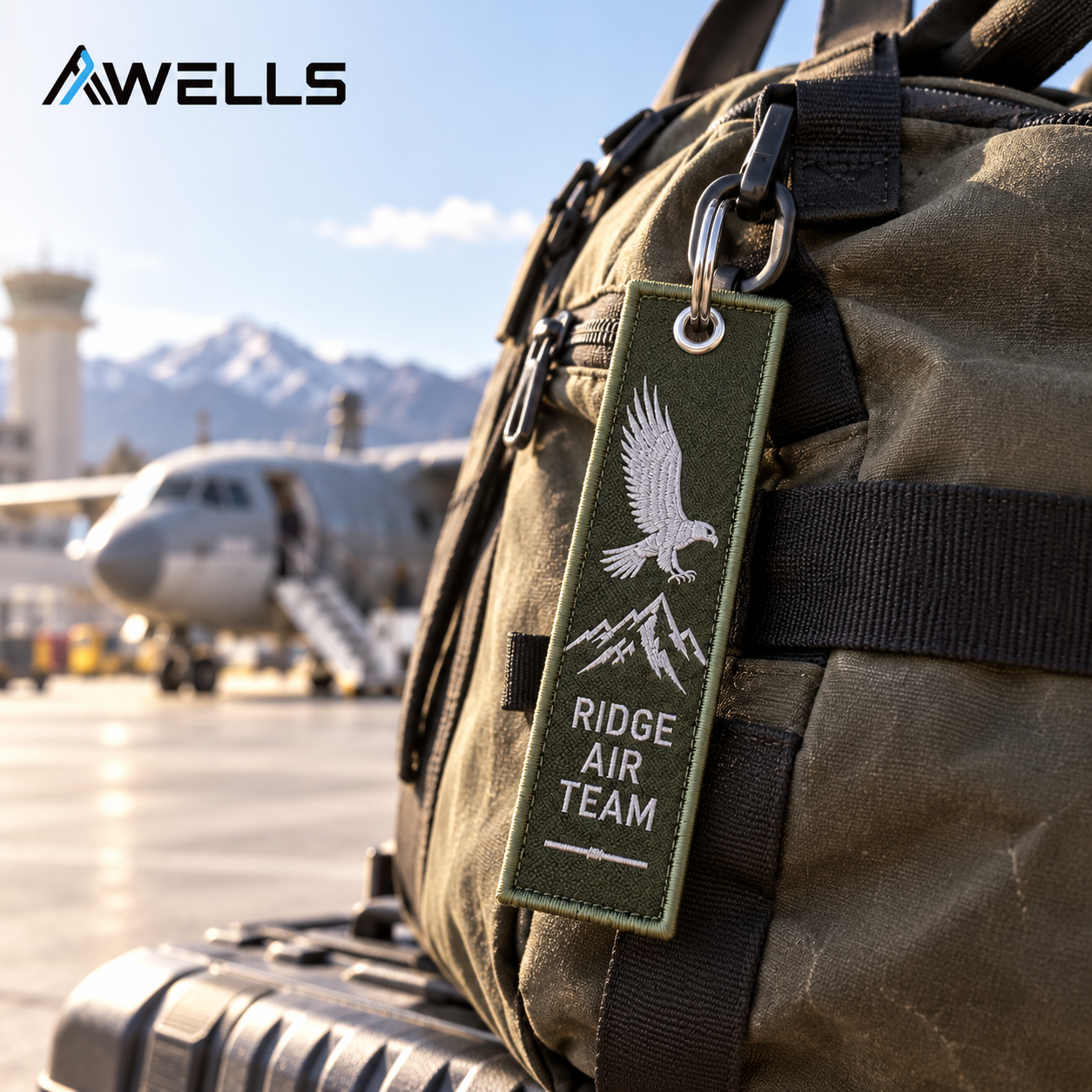 Custom Embroidery Keychain for Outdoor Team Branding, Travel Gear and Promotional Luggage Tags AWELLS