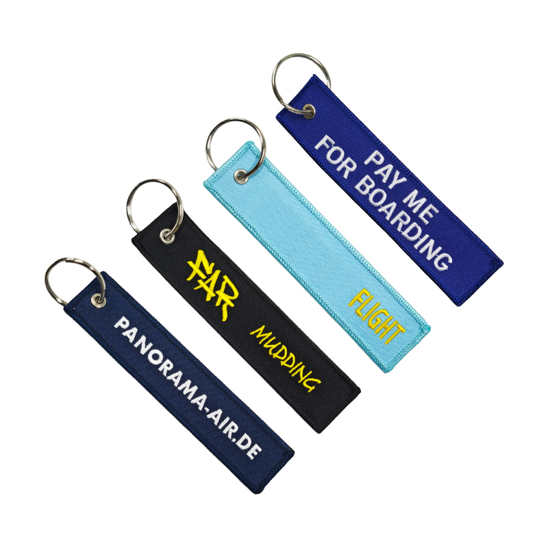 AWELLS Custom Embroidered Aviation Themed Key Tag for Pilots and Flight Enthusiasts
