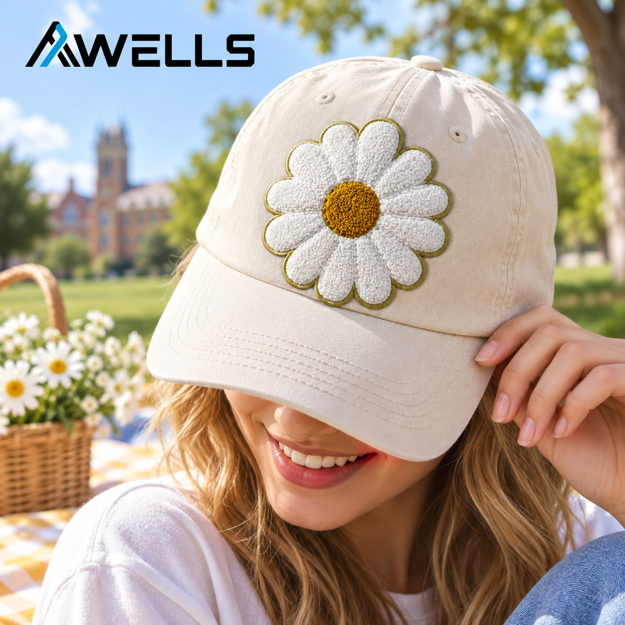 Custom Daisy Chenille Patch for Denim Jackets Fashion Appliqué Floral Letterman Patch AWELLS