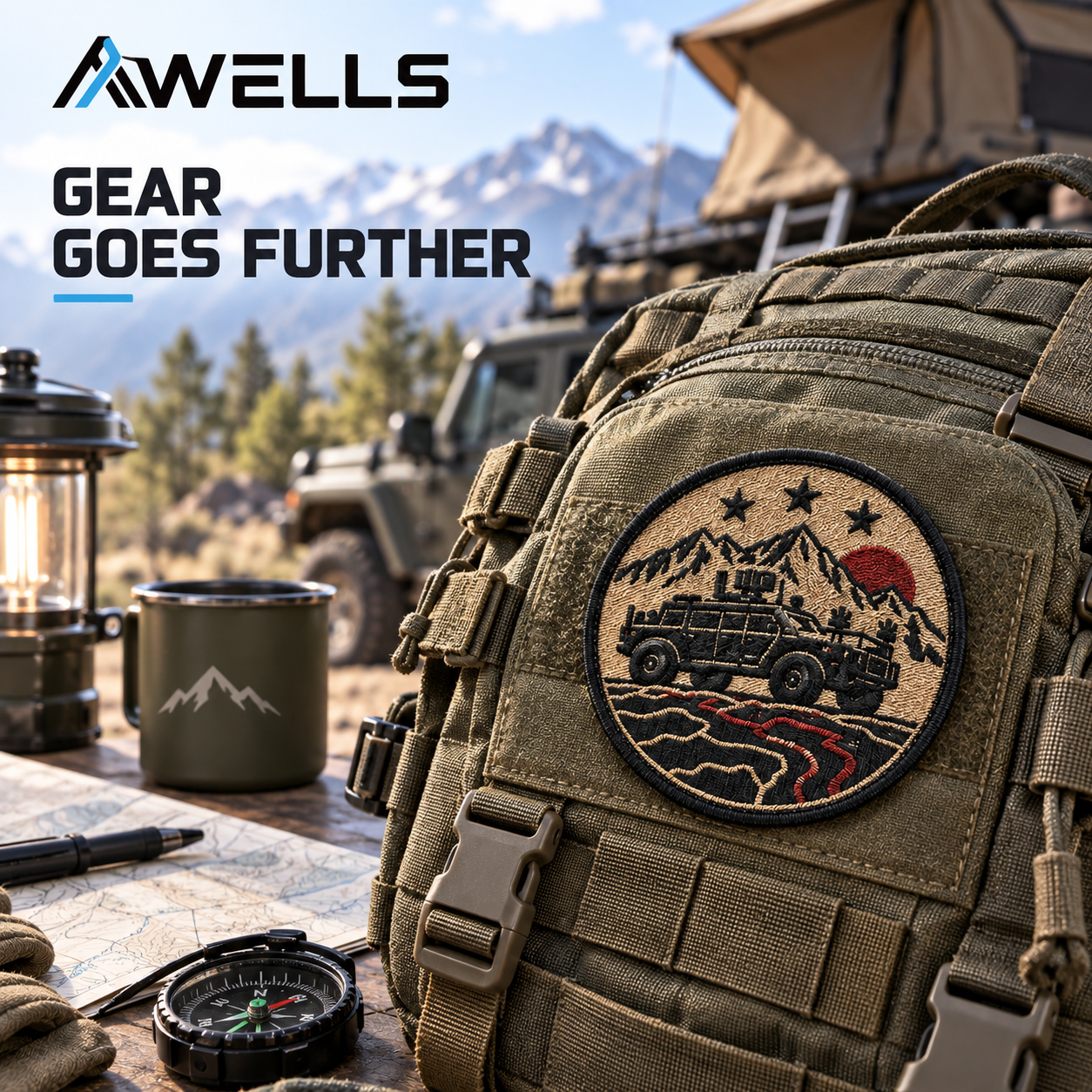 Custom Embroidery Patch for Overland Clubs, Outdoor Gear and Adventure Branding AWELLS
