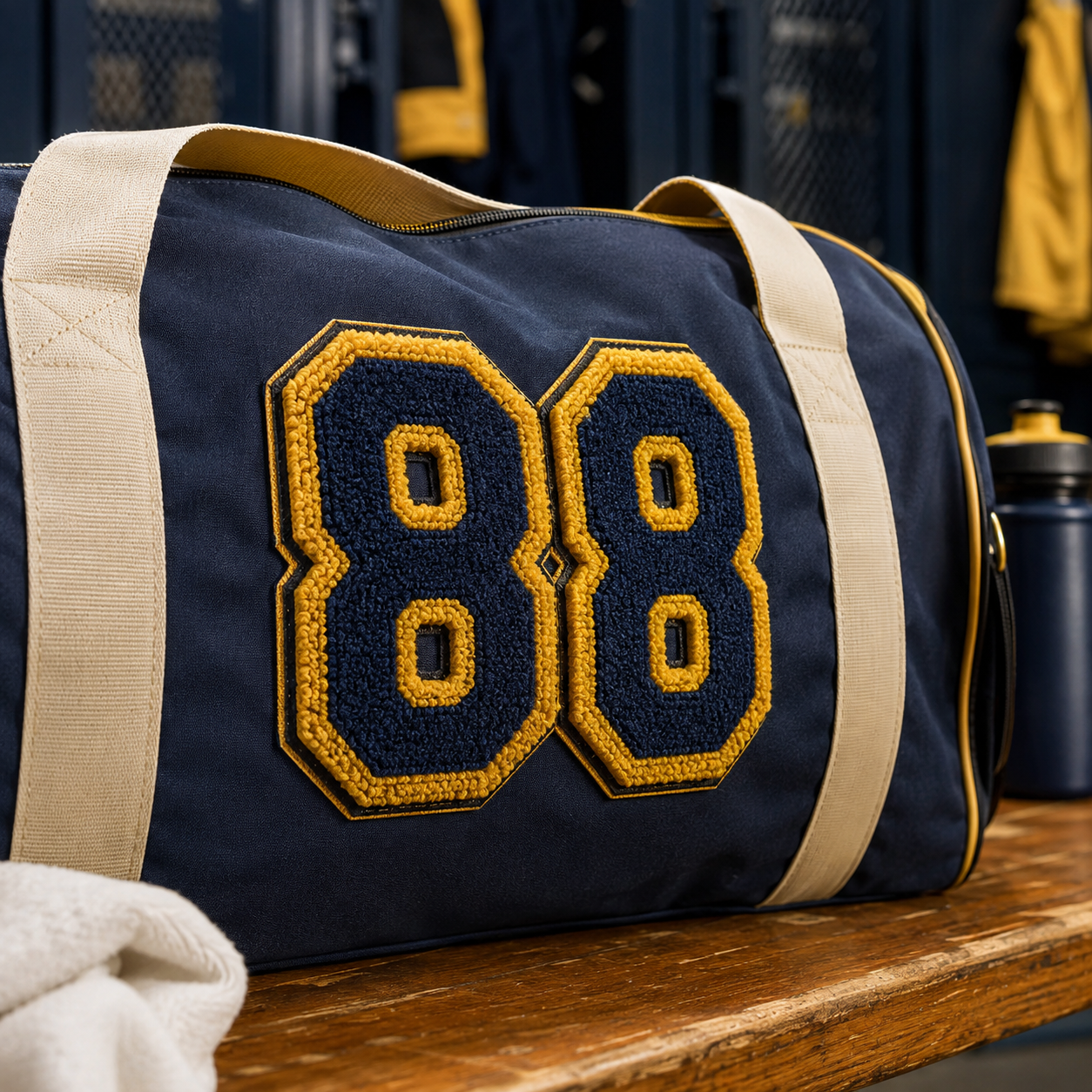 Custom Chenille Number Patch for Varsity Bags Sports Uniforms and Team Gear Bulk Manufacturing AWELLS