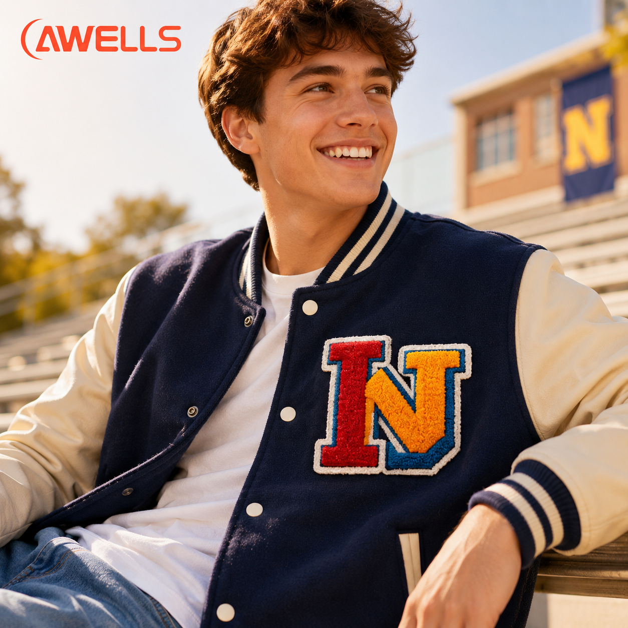 Custom Chenille Patch for Varsity Jackets School Spirit Letterman Apparel and Club Uniforms Bulk Supply AWELLS