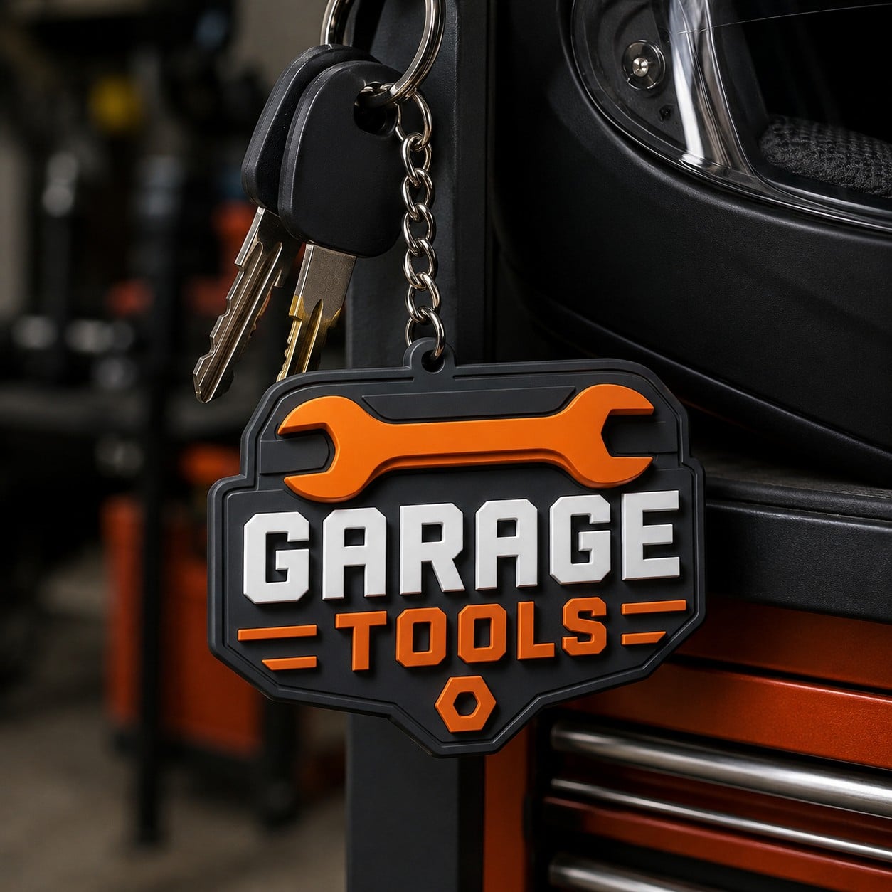 Custom Garage Tools PVC Keychain with Wrench Logo for Auto Repair Shops Mechanic Gifts and Workshop Merchandise AWELLS