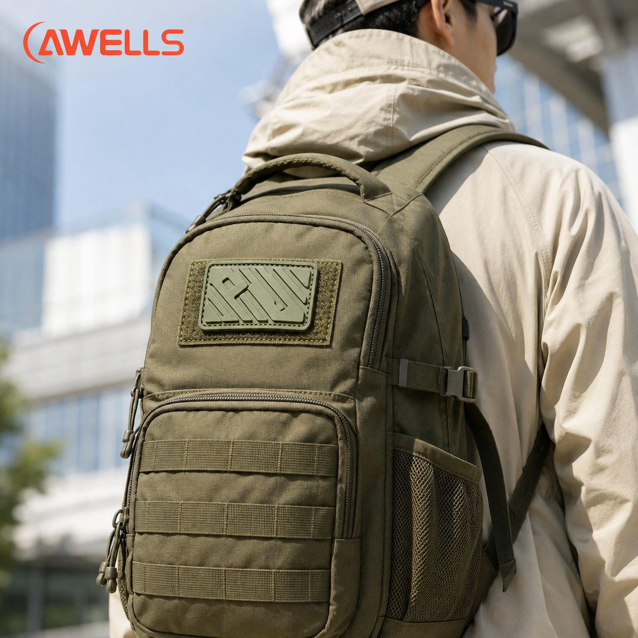 Custom PVC Patch for Outdoor Gear and Utility Bags with Hook and Loop Backing Waterproof 2D Logo Badge OEM ODM AWELLS