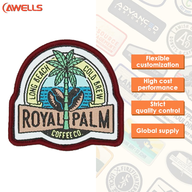 Personalized Woven Badge for Jacket Branding Low-Profile Custom Logo Patch for Club Apparel and Outerwear AWELLS