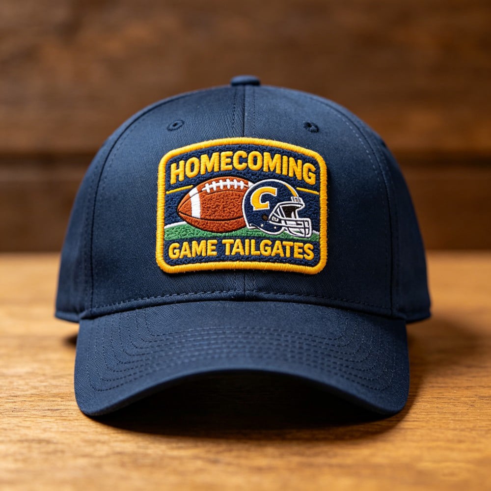 AWELLS Homecoming Football Chenille Patch, Game Day Motif for Tailgate Hats & Fan Apparel