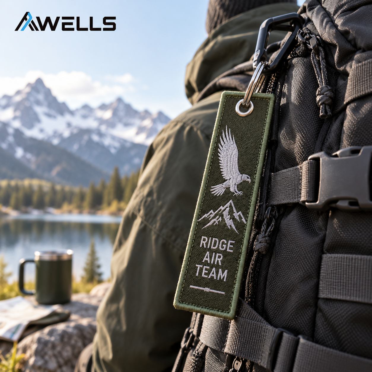 Custom Embroidery Keychain for Outdoor Team Branding, Travel Gear and Promotional Luggage Tags AWELLS