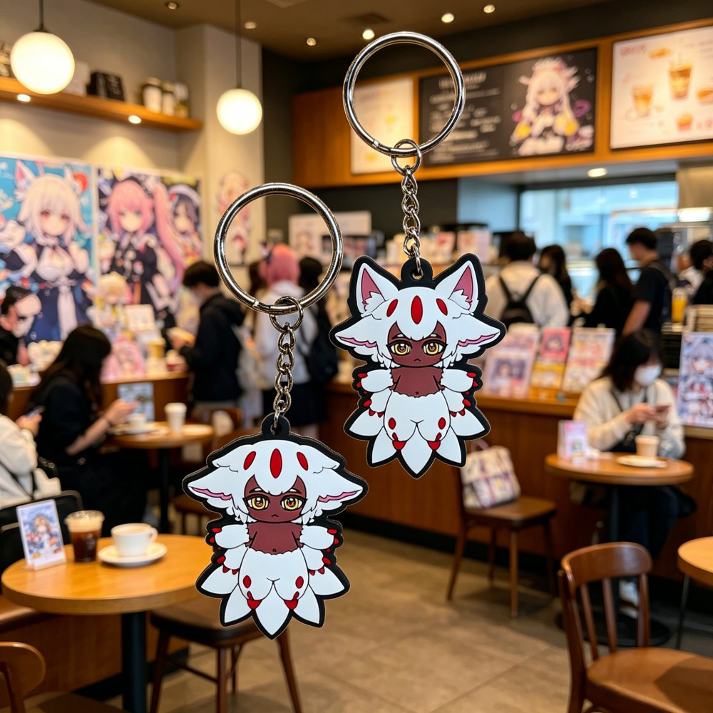 AWELLS Custom Cartoon Soft Rubber PVC Keychain for Café Events, Anime Gifts, and Retail Merchandise