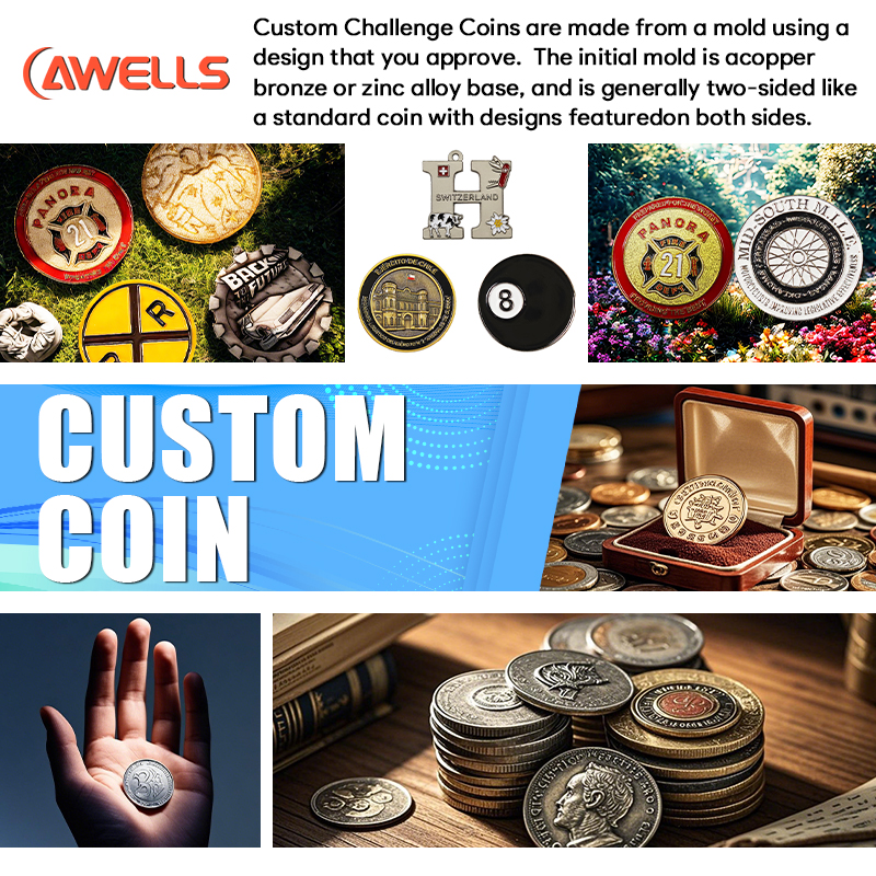 AWELLS Custom Vintage Metal Challenge Coin for Wedding Ceremonies, Keepsakes, and Elegant Gift Collections