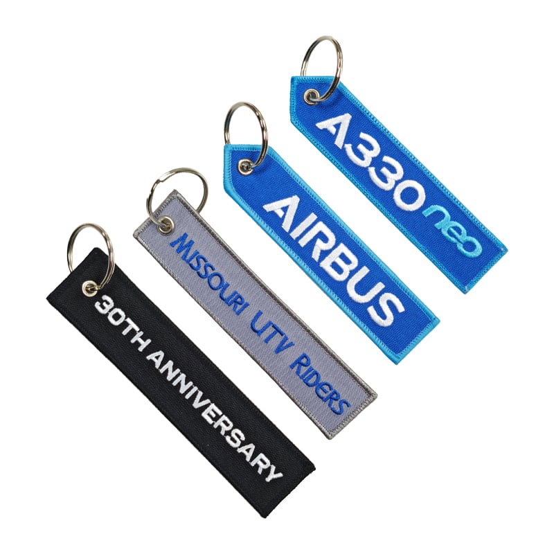 AWELLS Aviation & Outdoor Themed Embroidered Keychains Airbus/UTV Exclusive Woven Key Tags Exclusive Gifts for Aviation Enthusiasts & Outdoor Enthusiasts