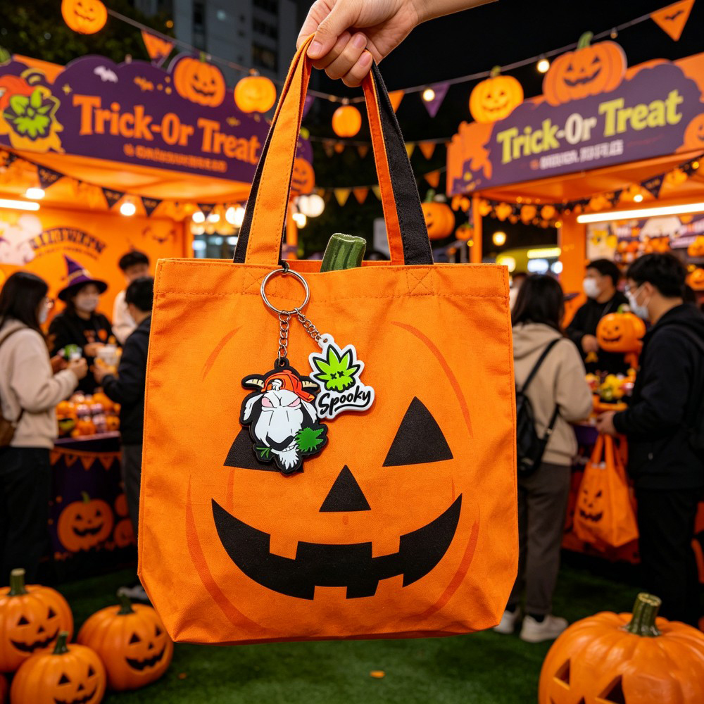 Custom Halloween PVC Keychain Soft Rubber Bag Charm for Trick or Treat Tote Bags Seasonal Event Gifts and Promotional Merchandise AWELLS