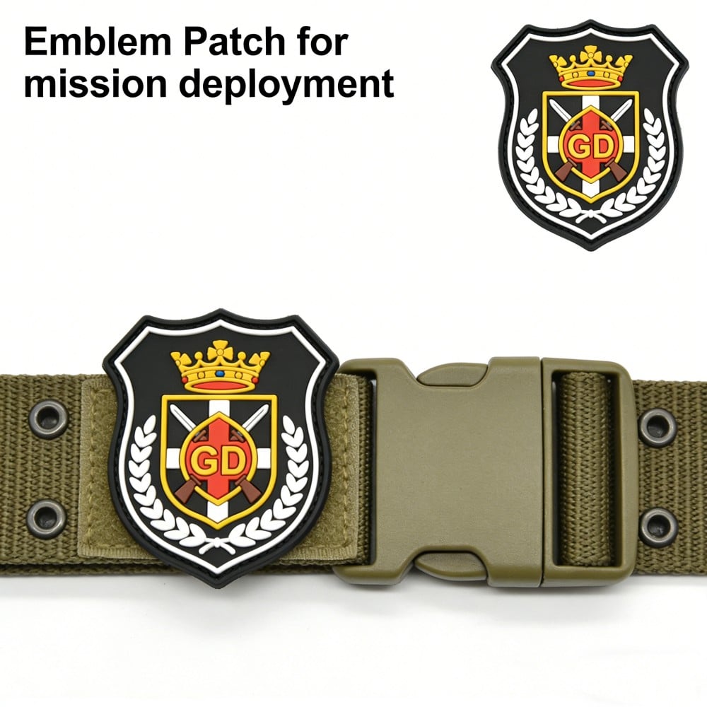 AWELLS Royal Crown Shield PVC Identity Patch for Outdoor Task and Tactical Backpacks