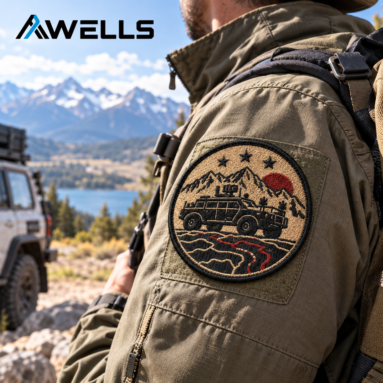 Custom Embroidery Patch for Overland Clubs, Outdoor Gear and Adventure Branding AWELLS