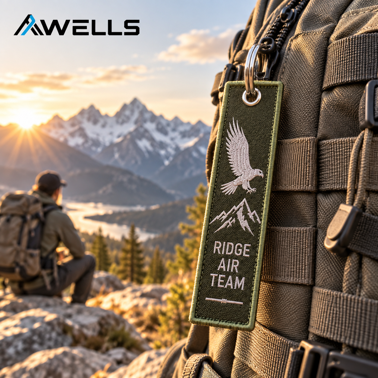 Custom Embroidery Keychain for Outdoor Team Branding, Travel Gear and Promotional Luggage Tags AWELLS