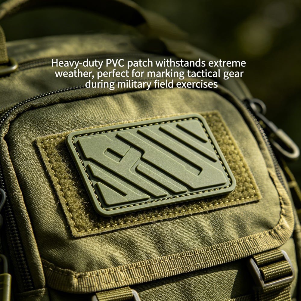 Custom PVC Patch for Outdoor Gear and Utility Bags with Hook and Loop Backing Waterproof 2D Logo Badge OEM ODM AWELLS