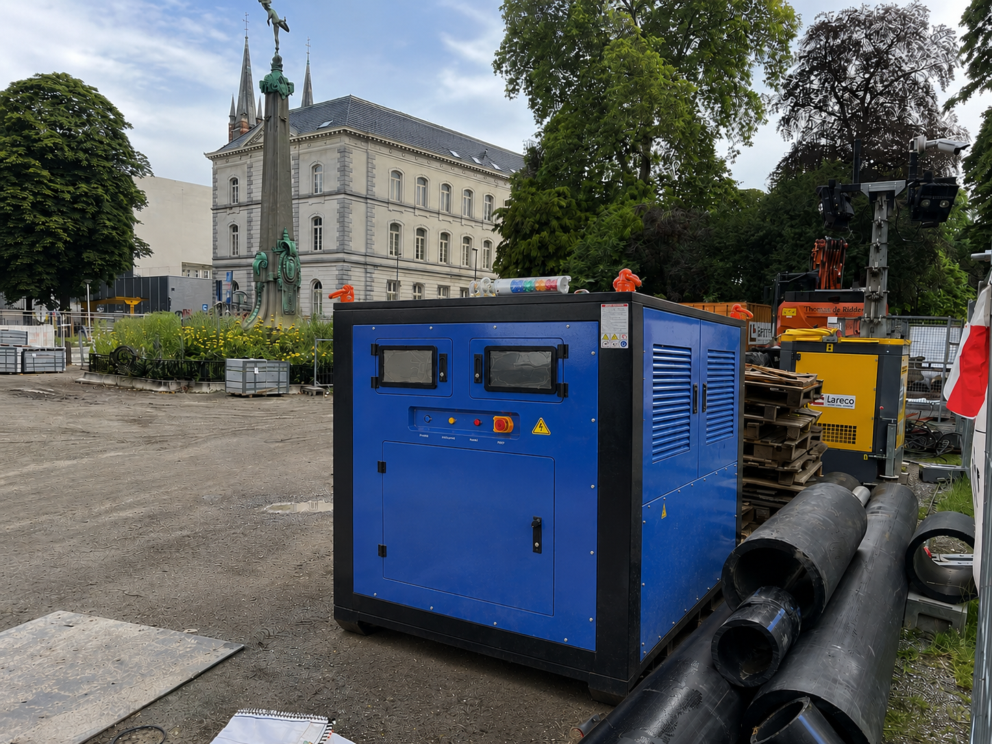Sivustolla Belgiassa: Liikkuvaa energiavarastoa käytetään päivittäisissä rakennustyömaatoiminnoissa