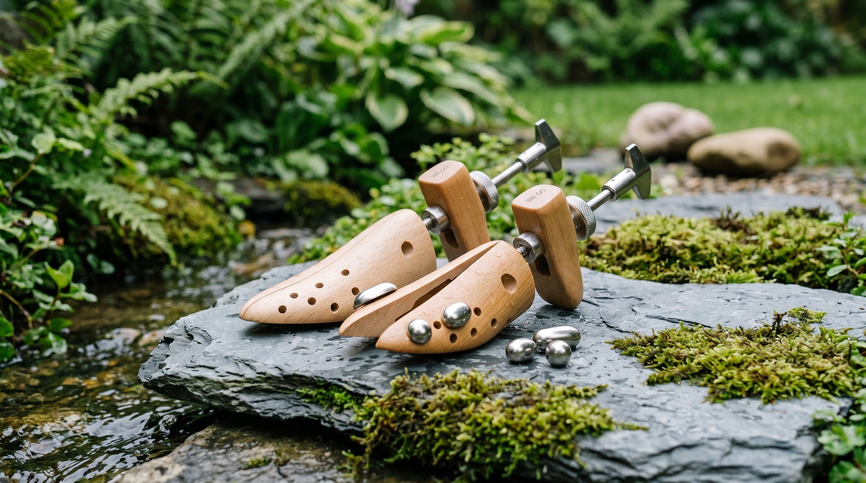 Lastros em madeira de faia ampliados para calibragem de sapatos masculinos