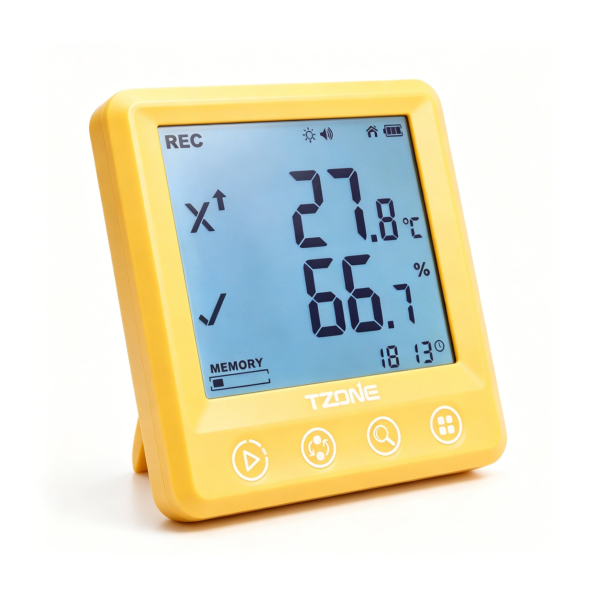 MTD801-L40 LCD Screen 4.2 Inch App Controlling Alarm Ble Connect Digital Thermometer Hygrometer Desktop or Wall-Mounted