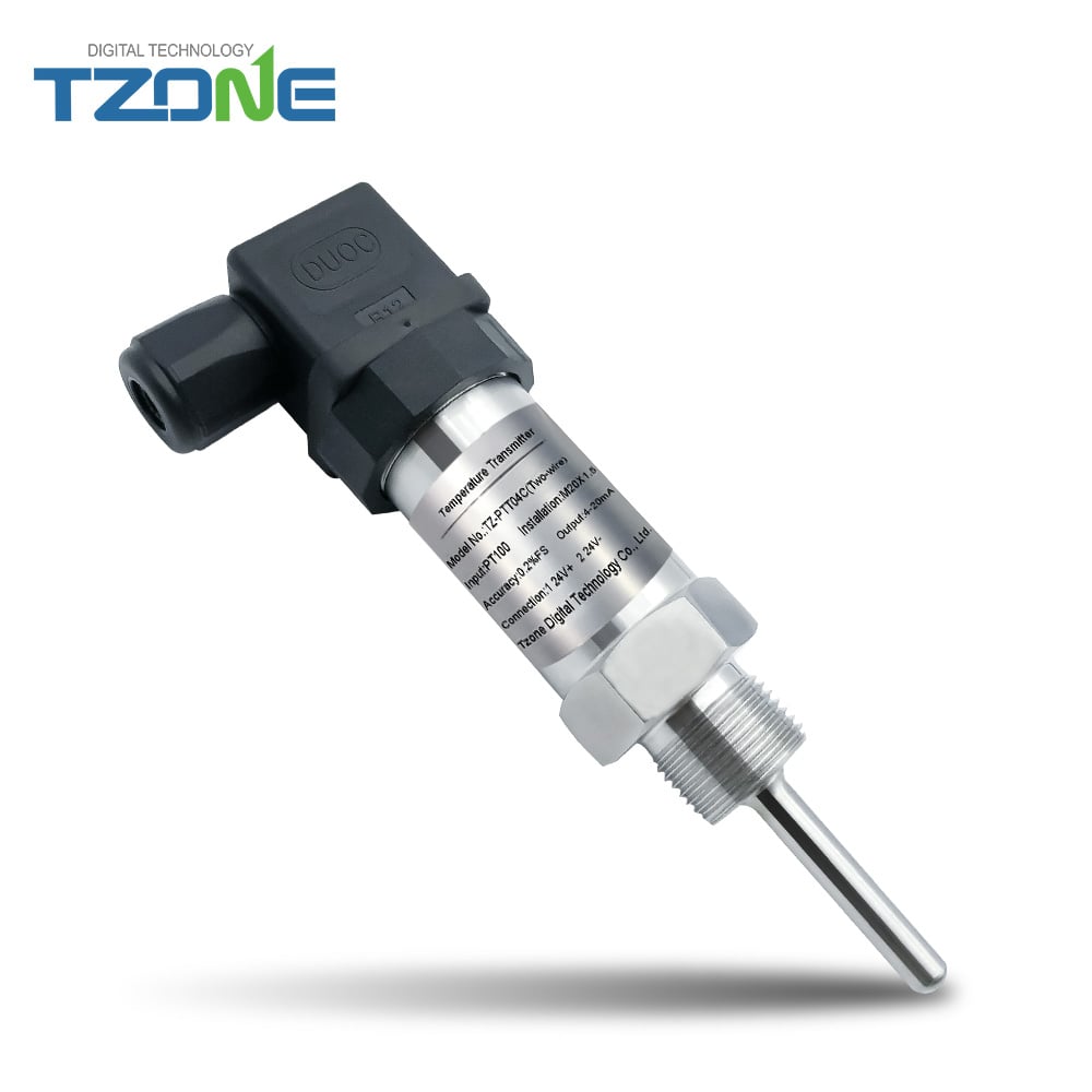 PTT04 Integrated Temperature Transmitter PT100 Sensor RS485 4-20 mA 0-10V Optional Output Modbus RTU Temperature Sensor for Industrial