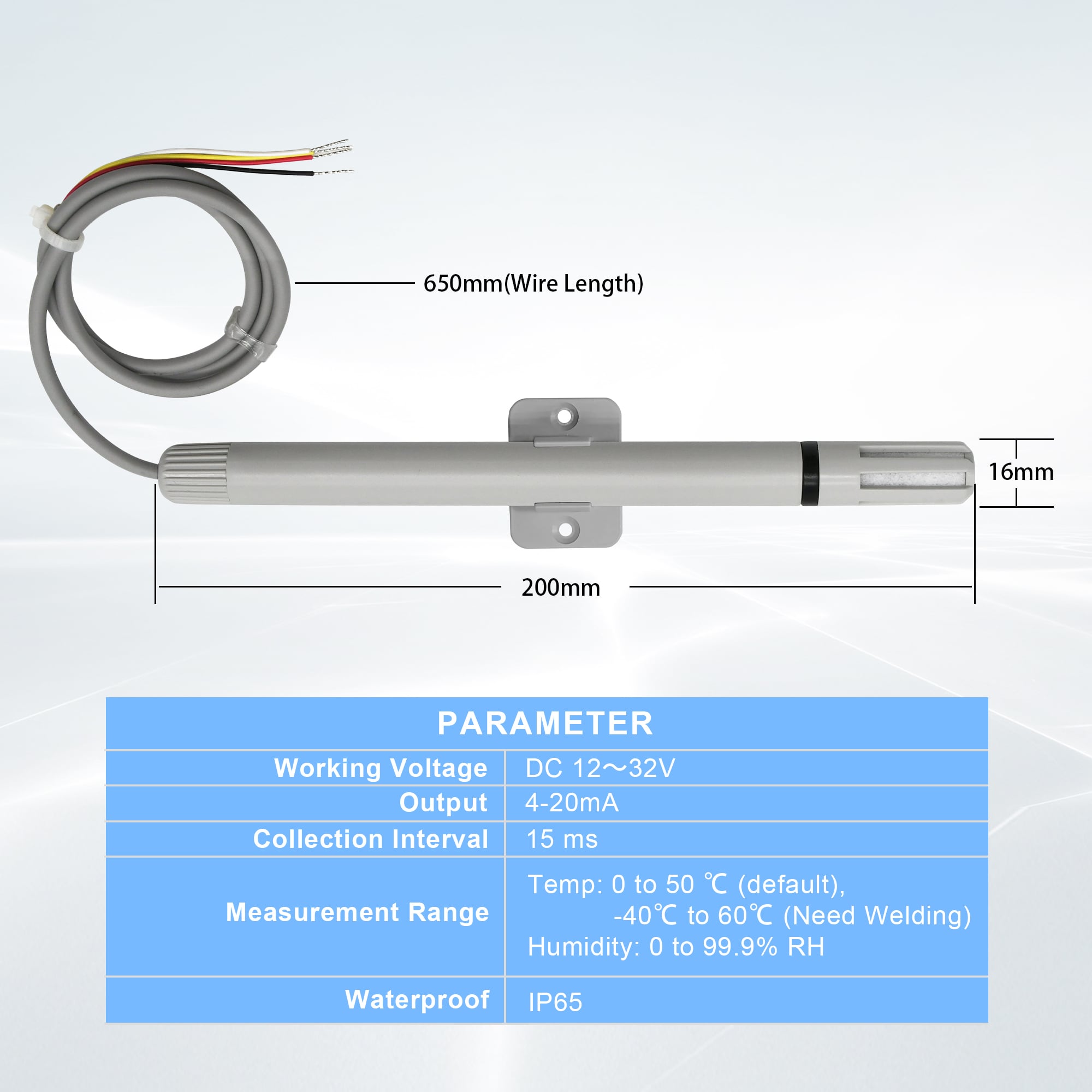 THT02C Wall-Mounted 4-20 mA Output Temperature Humidity Sensor Temperature and Humidity Transmitter