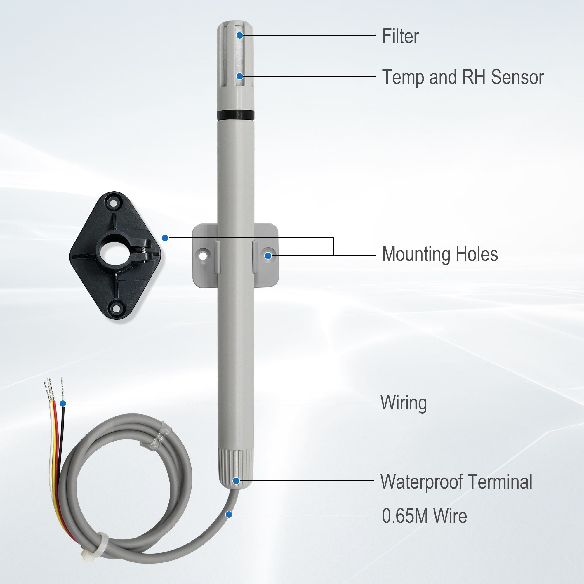 THT02C Wall-Mounted 4-20 mA Output Temperature Humidity Sensor Temperature and Humidity Transmitter