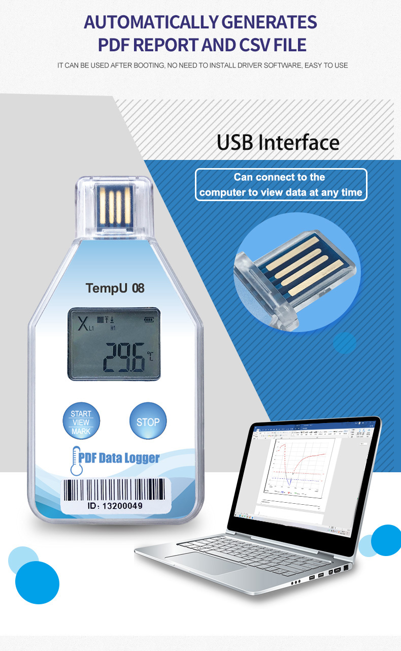TempU08 Single·USE USB Temperature Data Logger manufacture