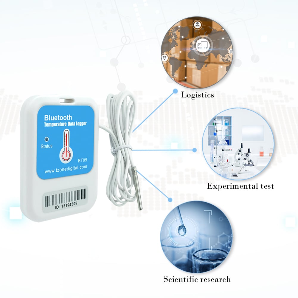 Bluetooth Wireless Temperature Monitor For Cold Chain Transport Sensor Temperature Data Logger