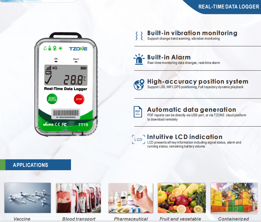 Tzone - TT19 Fleet Tracker GPS 4G | Temperature and Humidity