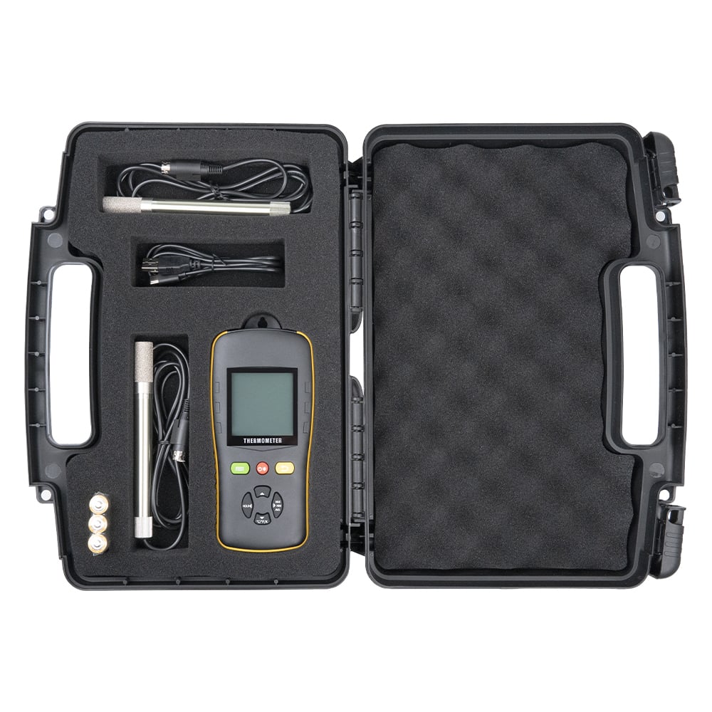 Factory sale digital dual channel thermometer and hygrometer with SHT45 sensor probes for industrial application