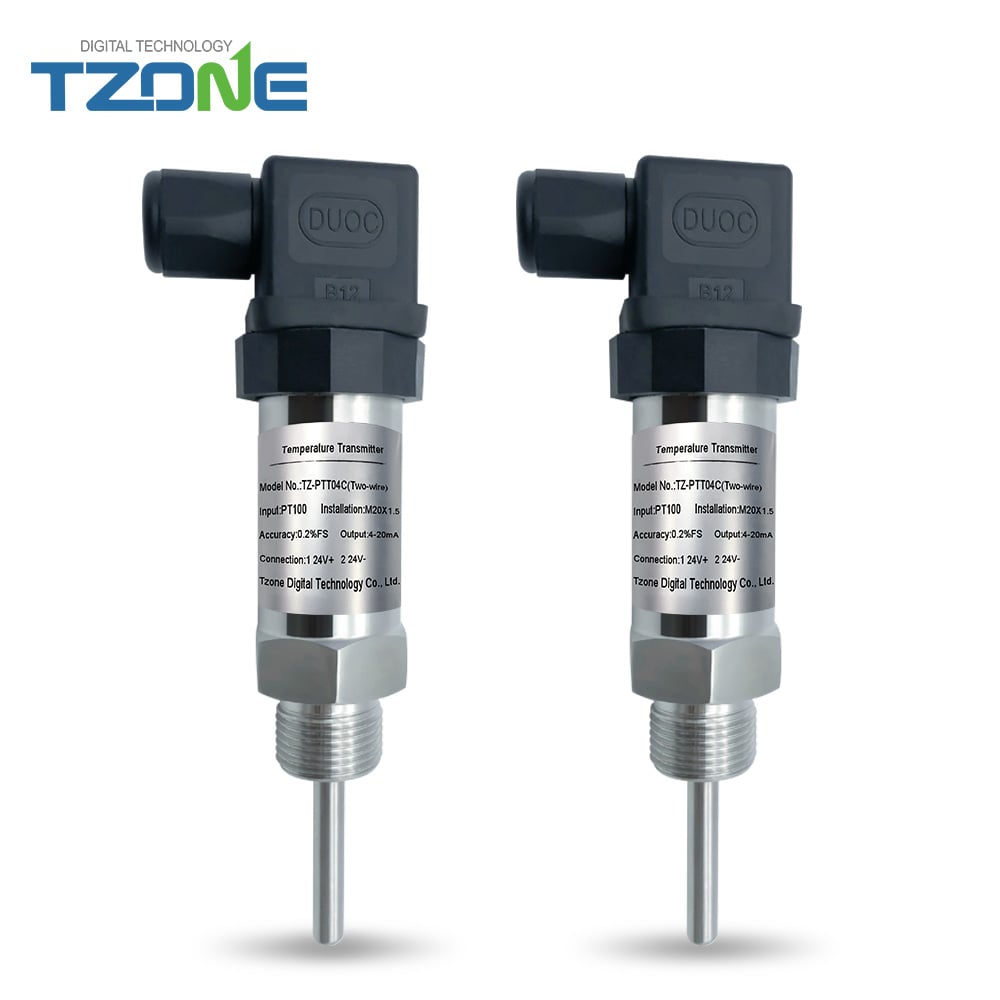 PTT04 Integrated Temperature Transmitter PT100 Sensor RS485 4-20 mA 0-10V Optional Output Modbus RTU Temperature Sensor for Industrial