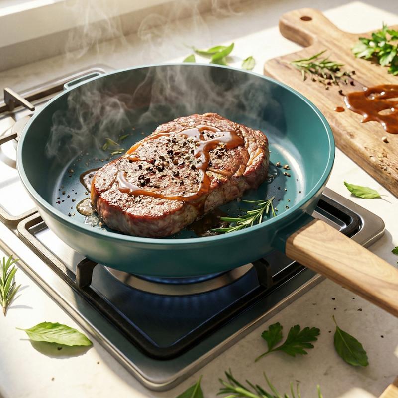 Frigideira Antiaderente de Cerâmica Texturizada MGC – Base Ultraespessa, a Melhor Opção para Amantes de Bife em Casa