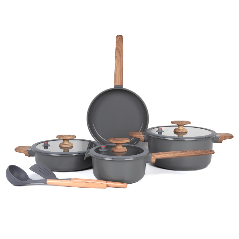 Conjunto de Utensílios de Cozinha Antiaderente Cerâmico MGC Kalahari de 9 Peças | Revestimento Cerâmico Saudável para Cozinha Segura em Famílias Globais